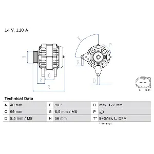 Alternator BOSCH 0 986 045 330 IC-D099DE