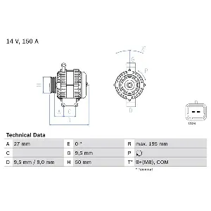 Alternator BOSCH 0 986 081 820 IC-D6A62E