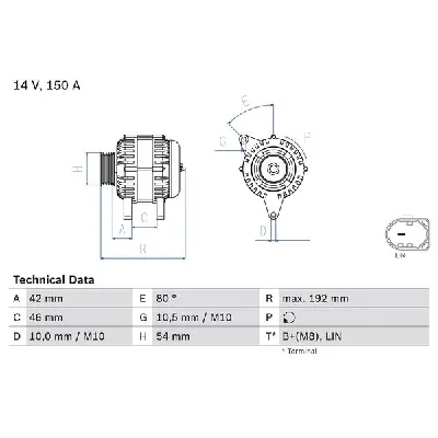 Alternator BOSCH 0 986 084 230 IC-F67A22