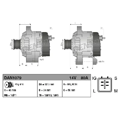 Alternator DENSO DAN1079 IC-E11843