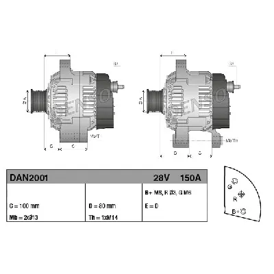 Alternator DENSO DAN2001 IC-F649D6