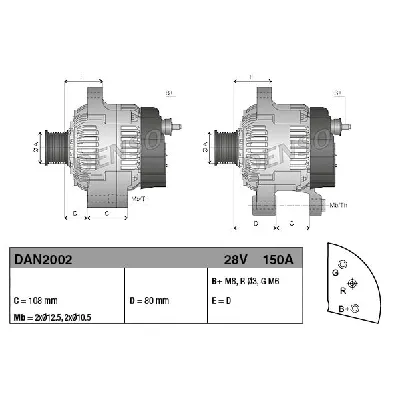 Alternator DENSO DAN2002 IC-F649D7