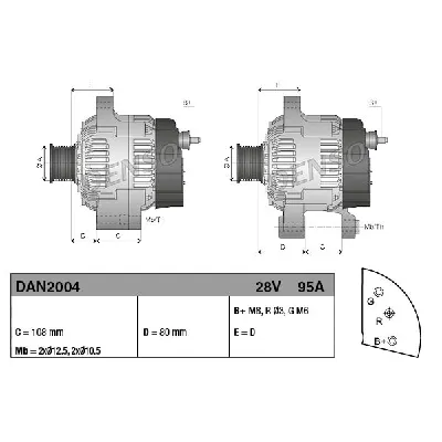 Alternator DENSO DAN2004 IC-F649D9