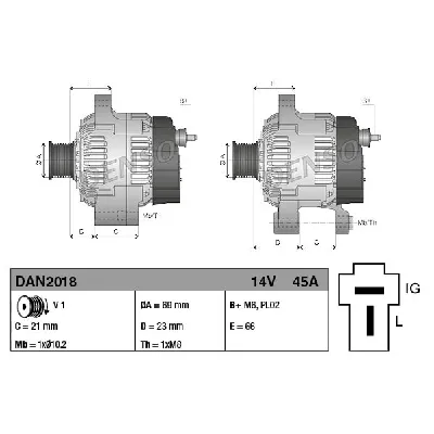 Alternator DENSO DAN2018 IC-F649E2