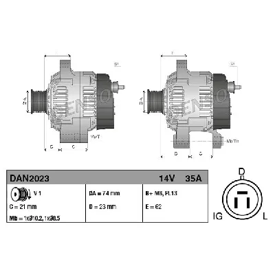 Alternator DENSO DAN2023 IC-F649E6