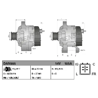 Alternator DENSO DAN985 IC-BF7A04
