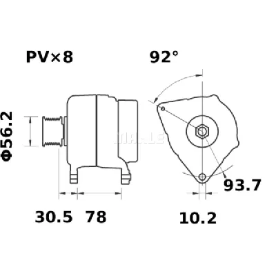 Alternator LETRIKA MG 38 IC-DC1434
