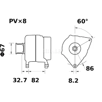 Alternator LETRIKA MG 443 IC-DC17ED