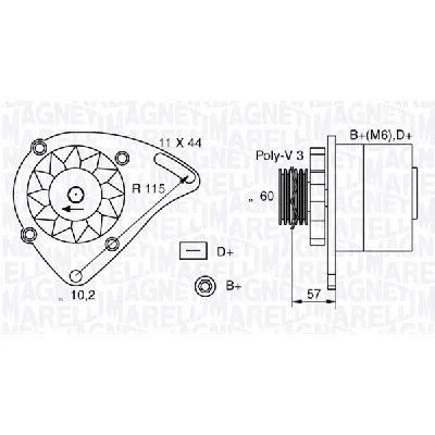 Alternator MAGNETI MARELLI 063321173010 IC-623805