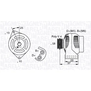 Alternator MAGNETI MARELLI 063341658010 IC-AA9647