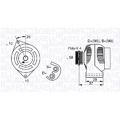Alternator MAGNETI MARELLI 063341658010 IC-AA9647