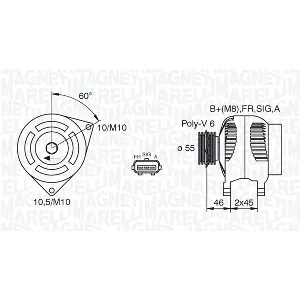 Alternator MAGNETI MARELLI 063380002010 IC-BF3506