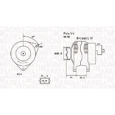 Alternator MAGNETI MARELLI 063731317010 IC-E319C7