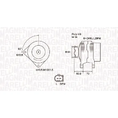 Alternator MAGNETI MARELLI 063731757010 IC-E31E98