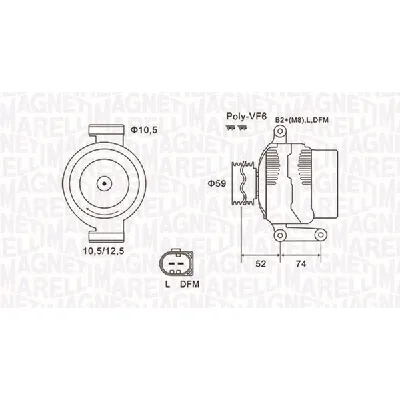 Alternator MAGNETI MARELLI 063731928010 IC-E31EE3