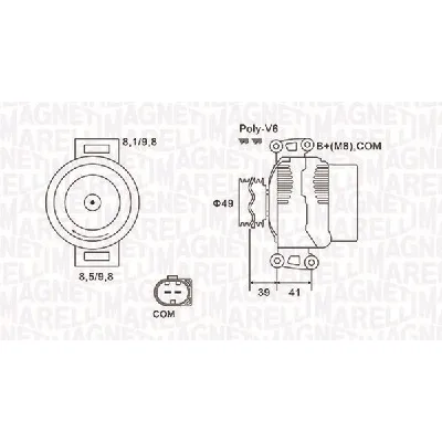 Alternator MAGNETI MARELLI 063731953010 IC-E31EEA