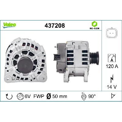 Alternator VALEO VAL437208 IC-BE6B47