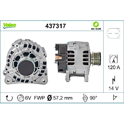 Alternator VALEO VAL437317 IC-BE6B4F