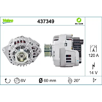 Alternator VALEO VAL437349 IC-BE6B4A