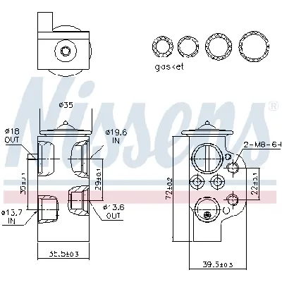 Ekspanzioni ventil, klima-uređaj NISSENS NIS 999314 IC-G0QDAT