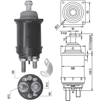 Elektromagnetni prekidač, starter MAGNETI MARELLI 940113050314 IC-A86F27