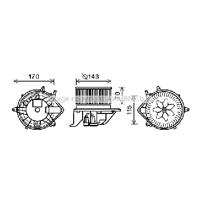 Elektromotor, ventilator kabine AVA COOLING BW8458 AVA IC-G0RJCC