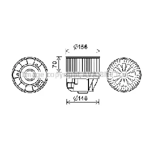 Elektromotor, ventilator kabine AVA COOLING FD8613 AVA IC-G0RJAD