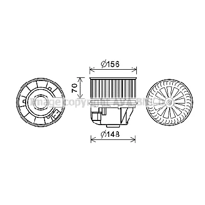 Elektromotor, ventilator kabine AVA COOLING FD8613 AVA IC-G0RJAD