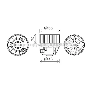 Elektromotor, ventilator kabine AVA COOLING FD8631 AVA IC-G0RJAF
