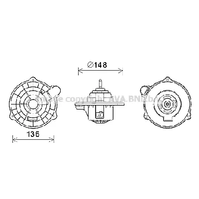 Elektromotor, ventilator kabine AVA COOLING HY8404 AVA IC-G0RJB4