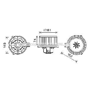 Elektromotor, ventilator kabine AVA COOLING HY8429 AVA IC-G0RJB8