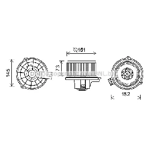 Elektromotor, ventilator kabine AVA COOLING KA8266 AVA IC-G0RJAO