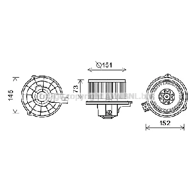 Elektromotor, ventilator kabine AVA COOLING KA8266 AVA IC-G0RJAO