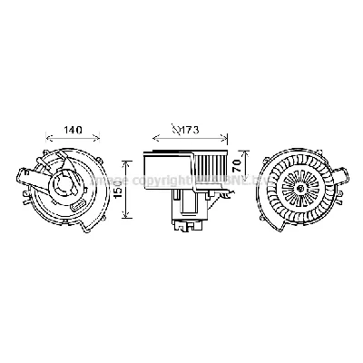 Elektromotor, ventilator kabine AVA COOLING OL8639 AVA IC-G0RIOJ