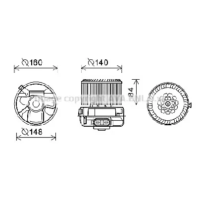 Elektromotor, ventilator kabine AVA COOLING PE8372 AVA IC-G0RIMM