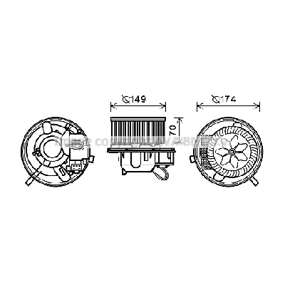 Elektromotor, ventilator kabine AVA COOLING VN8339 AVA IC-G0RJAW