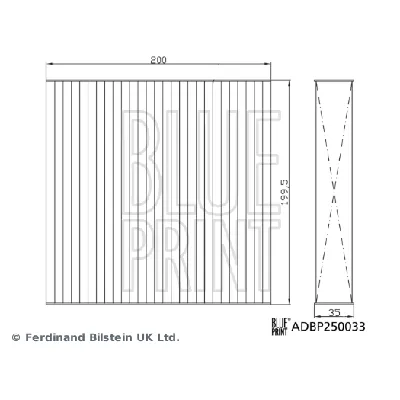 Filter, vazduh unutrašnjeg prostora BLUE PRINT ADBP250033 IC-G0S2V8