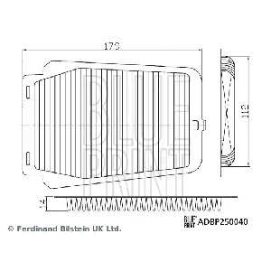 Filter, vazduh unutrašnjeg prostora BLUE PRINT ADBP250040 IC-G0Y2I9