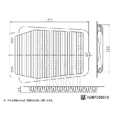 Filter, vazduh unutrašnjeg prostora BLUE PRINT ADBP250040 IC-G0Y2I9