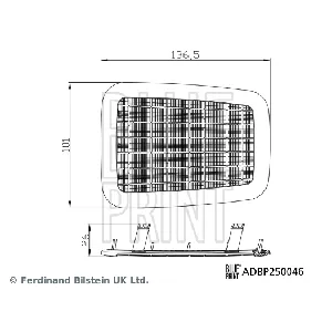 Filter, vazduh unutrašnjeg prostora BLUE PRINT ADBP250046 IC-G0Y2IB