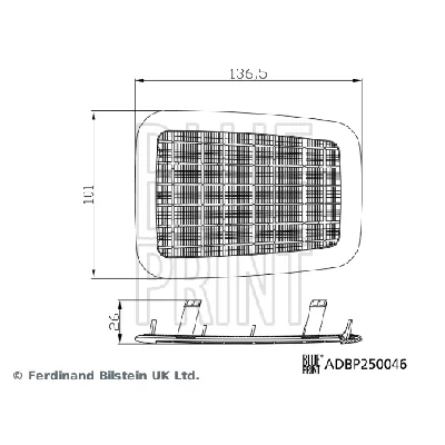 Filter, vazduh unutrašnjeg prostora BLUE PRINT ADBP250046 IC-G0Y2IB