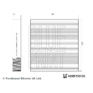 Filter, vazduh unutrašnjeg prostora BLUE PRINT ADBP250056 IC-G110II