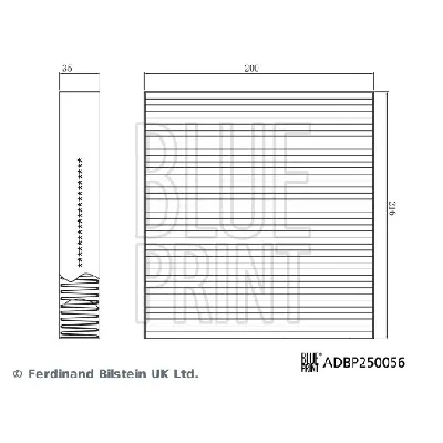 Filter, vazduh unutrašnjeg prostora BLUE PRINT ADBP250056 IC-G110II