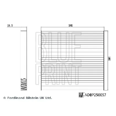 Filter, vazduh unutrašnjeg prostora BLUE PRINT ADBP250057 IC-G110IJ