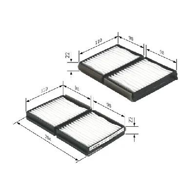 Filter, vazduh unutrašnjeg prostora BOSCH 1 987 432 117 IC-A7C4BE