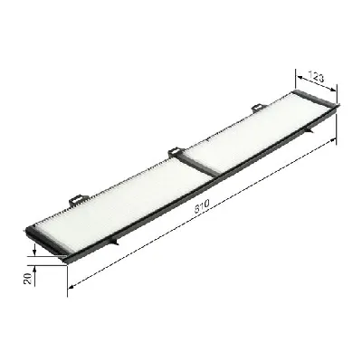 Filter, vazduh unutrašnjeg prostora BOSCH 1 987 432 124 IC-C2F4D9