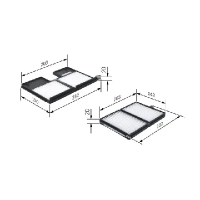 Filter, vazduh unutrašnjeg prostora BOSCH 1 987 432 159 IC-BF3A68