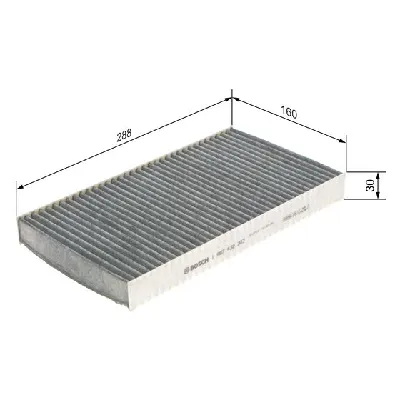 Filter, vazduh unutrašnjeg prostora BOSCH 1 987 432 303 IC-A7C479