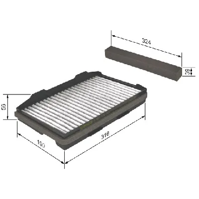 Filter, vazduh unutrašnjeg prostora BOSCH 1 987 432 401 IC-A7C494