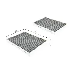 Filter, vazduh unutrašnjeg prostora BOSCH 1 987 432 438 IC-C697D8